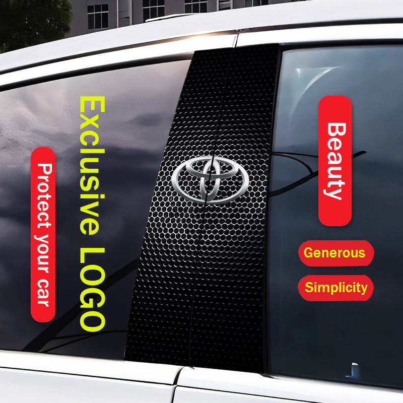 2 Piraso Para sa Toyota Diamond Mesh Pattern Car Window B-pillar ...