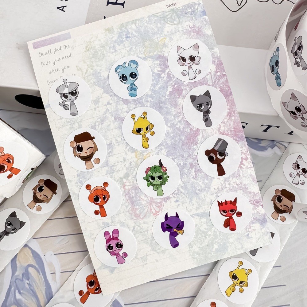 500PCS/roll Sprinki Game Cartoon Character Image Sealing Sticker ...