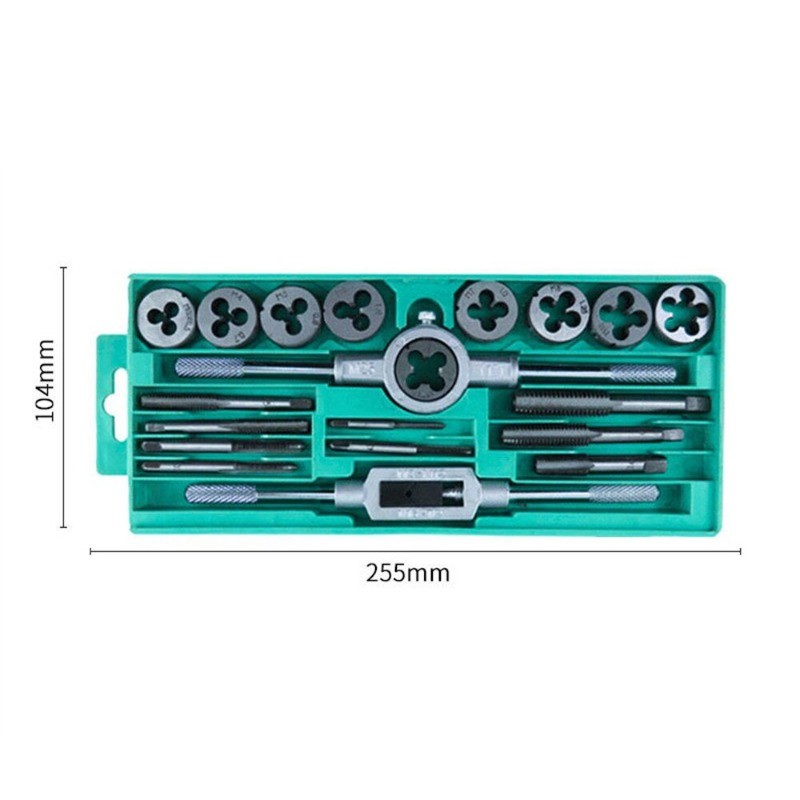 12PCS/20PCS Adjustable Tap and Die Set Hand Tap Wrench Threader Metric ...