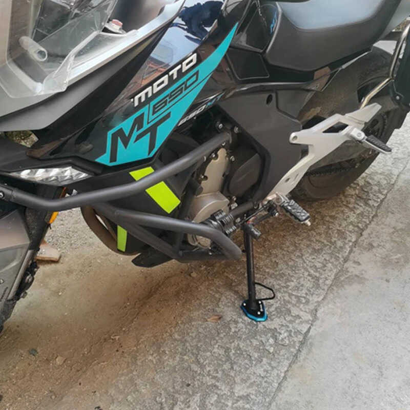 Estensione Cavalletto Laterale In Alluminio CNC Per Moto 800MT 650MT CF 650 TR-G, Antiscivolo (Blu)