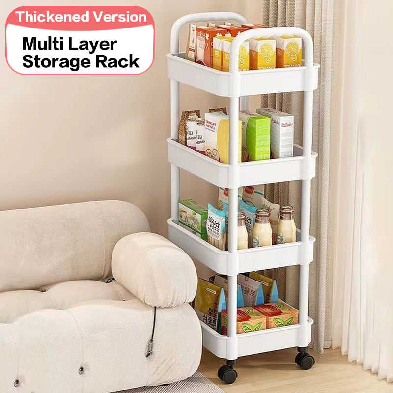 Trolley Cart Kitchen Racks Organizer Shelf Moving Rack Snack Bookshelf ...