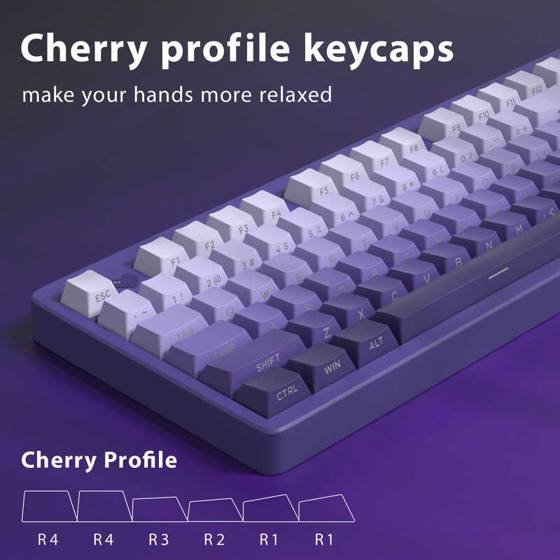 133 KBDiy Keys Cherry Profile Keycaps Custom PBT Gradient Purple Keycap ...