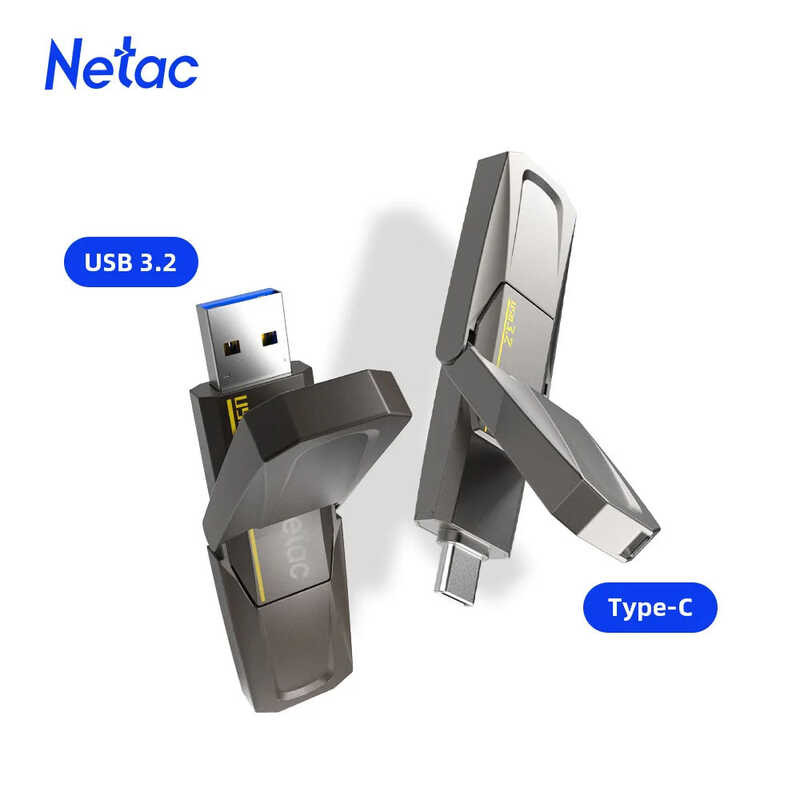 128gb Netac 256gb 3.2 Gen2 Flash Drive US5 Encrypted Disk Type C ...