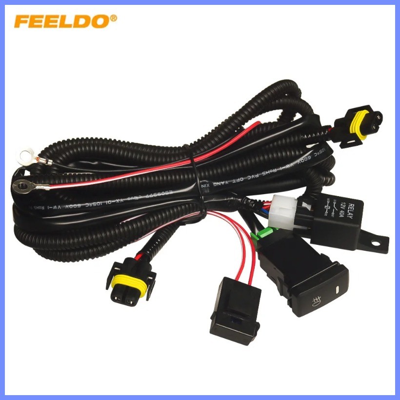 thumbnail image 2 of H11 Fog Light Wiring Harness Socket Wire LED Indicator Switch Kit 12V 40A Relay 2 of 12