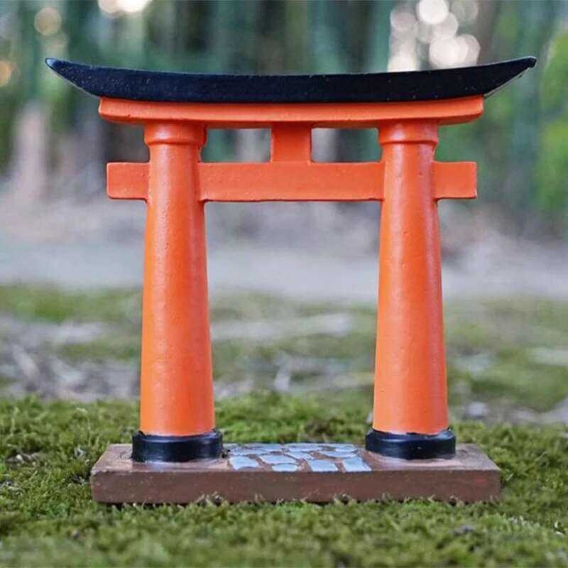 Style Japanese Torii Gate Ornaments Mini House Decorations Resin ...