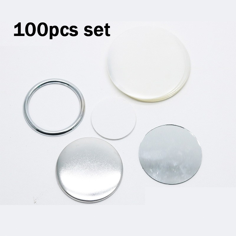100Pcs 58mm Cosmetic Mirror Metal DIY Badge Button Blank Raw Material ...