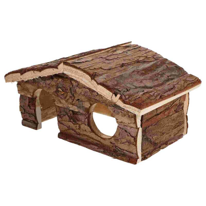 Image showcasing ⊙ Hamster Shelter Cage Wood Cabin Hideouts Guinea Pig Houses | Shopee ...