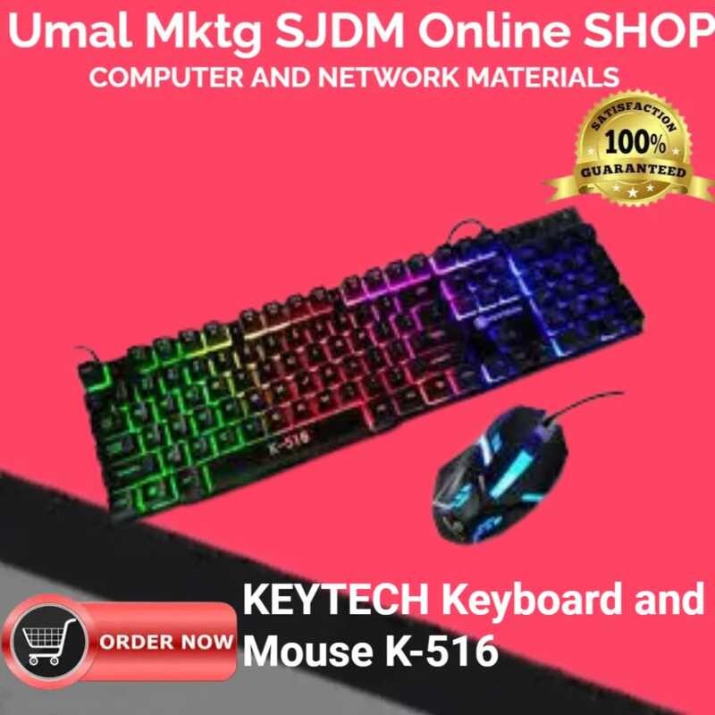 Keytech K516 Backlit LED RGB Gaming Keyboard Mouse Combo | Shopee ...
