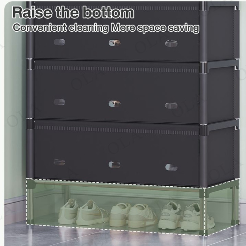 OLA 4/5/6 Layers Shoe Rack Organizer With Cover Stainless Steel ...