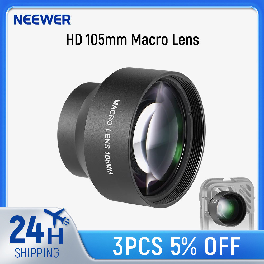 NEEWER 10X Macro Lens Met 17mm Draad Telefoon Clip En Afneembare Diffuser Hood Ook Voor Schroefdraad Cage Telefoon Case Telefoon Klem Achterplaat Ls 28 Pro 1539292181