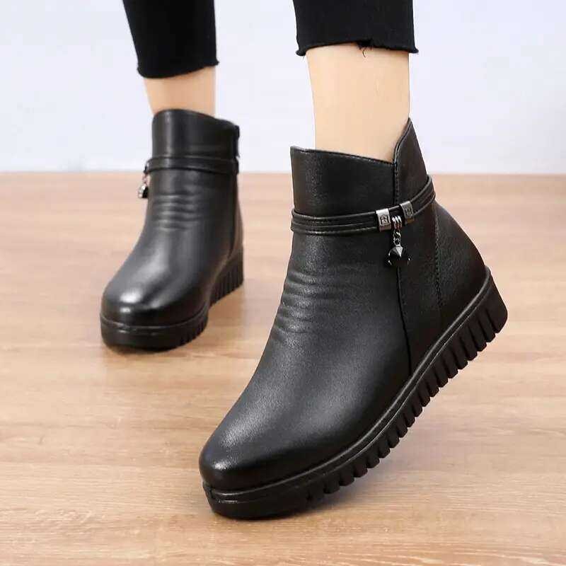 ather Short Boots, Women's Flat Bottom Versatile Soft Bottom Short ...