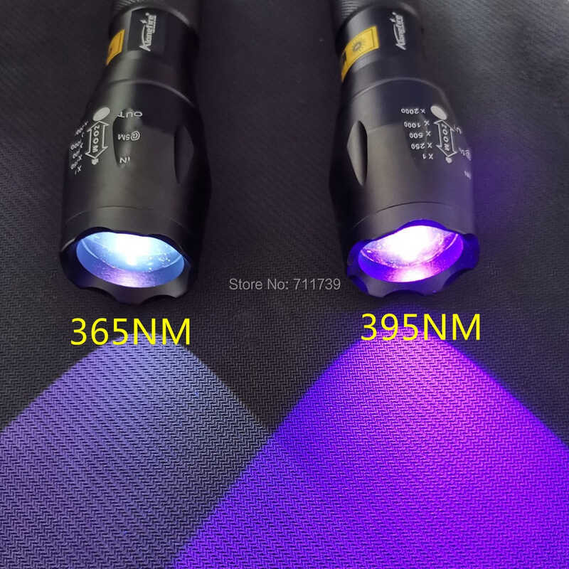 Zoom LED Flashlight 365Nm 395Nm Invisible Ink Marker Cat Dog Urine ...