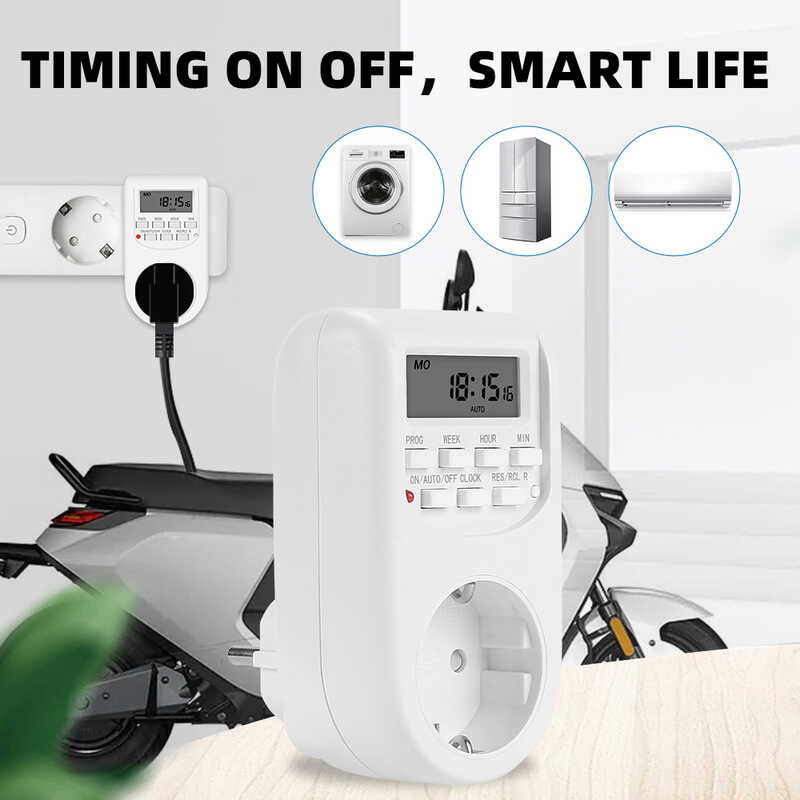 Timer Digital Switch Electronic 12/24 Hour Weekly Programmable Timing ...