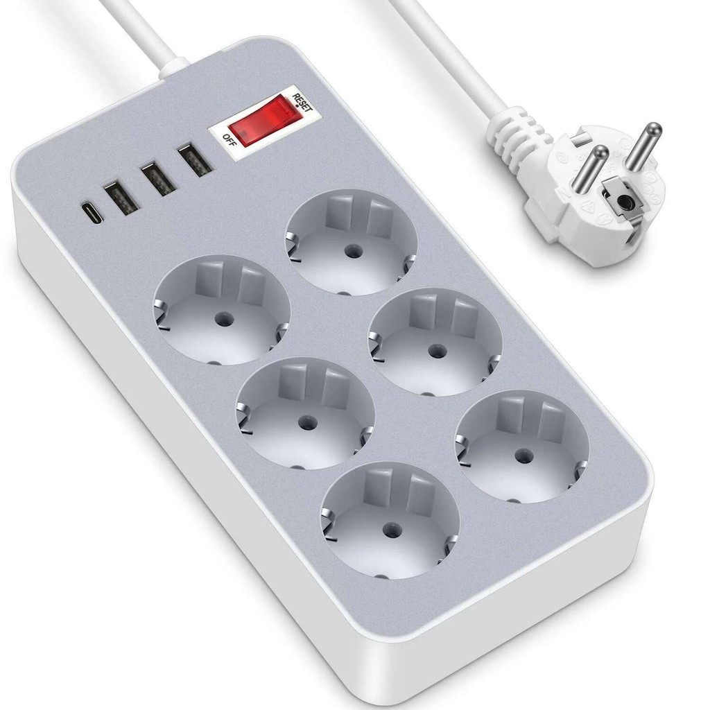 EU Plug Power Strip na may 6 · AC Outlets 4 USB Ports 1 Type-C Wall ...