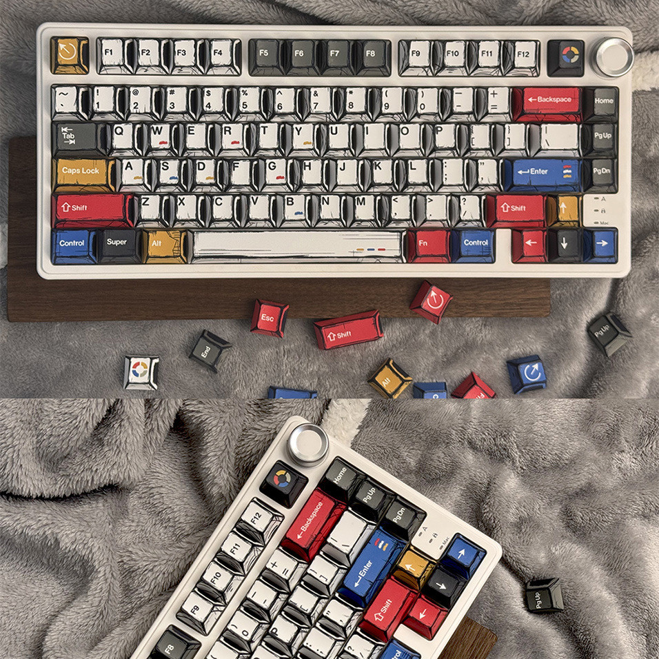 Amerteer 136 keys comic color keycap set Cherry Profile PBT for MX ...