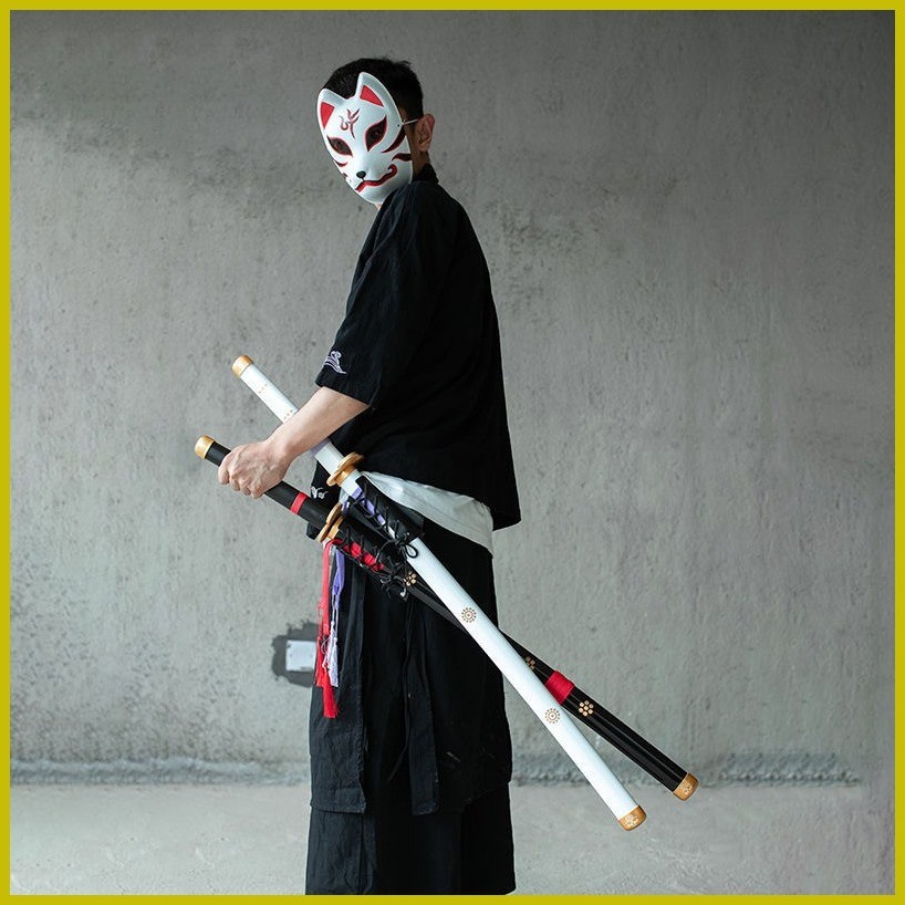 ☂ ♒ One Piece Sword Roronoa Zoro Law Bleach Ichigo Wooden Sword Cosplay ...