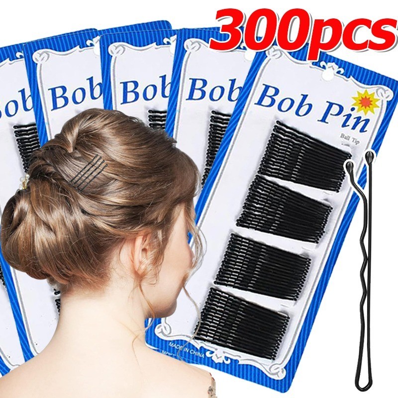 60/180/300Pcs Simple Black Hair Pins / Disposable One-line Invisible ...