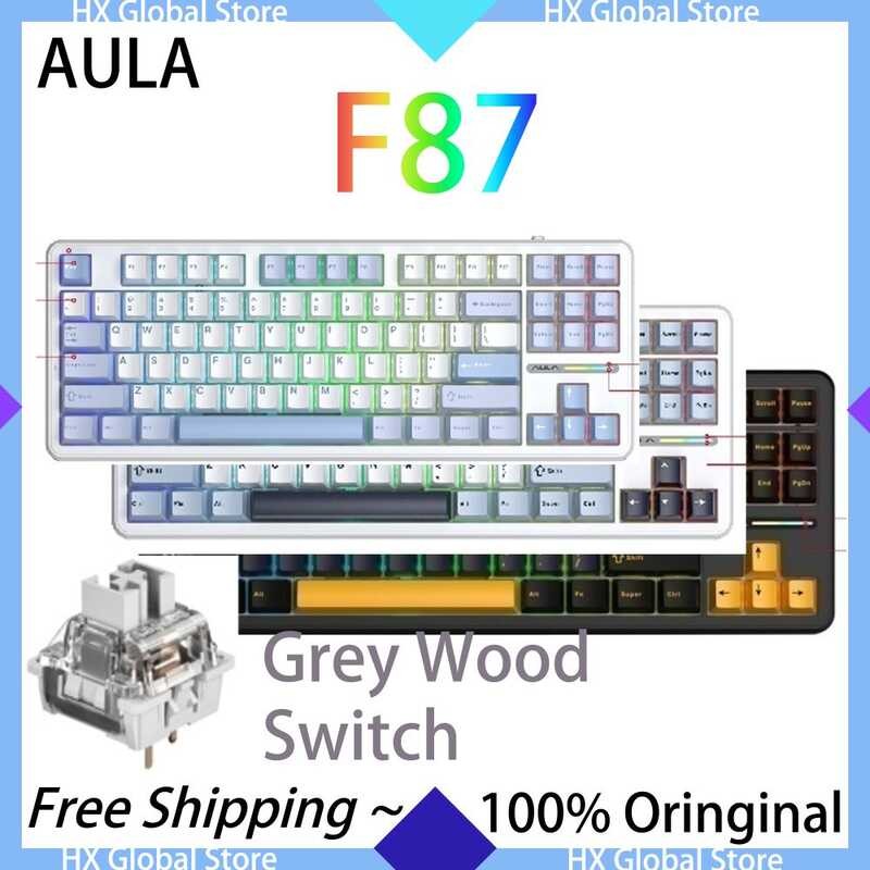 AULA F87 Mechanical Keyboard Wireless 87 Keys Bluetooth 2.4G Wired ...