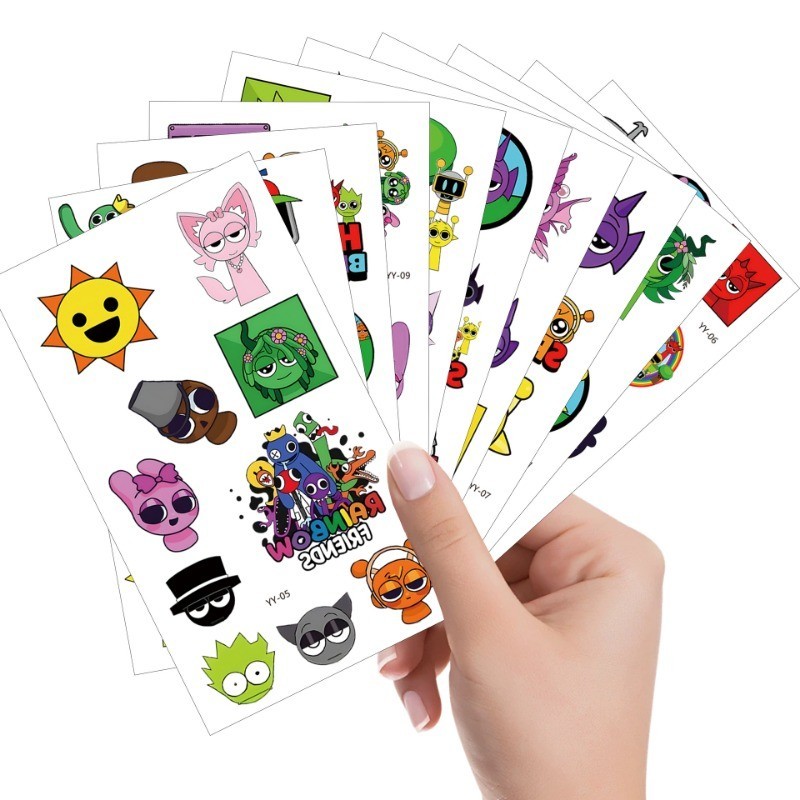 10 Sheets/pack Incredibox Sprunki Music Game Theme Children's Cartoon ...
