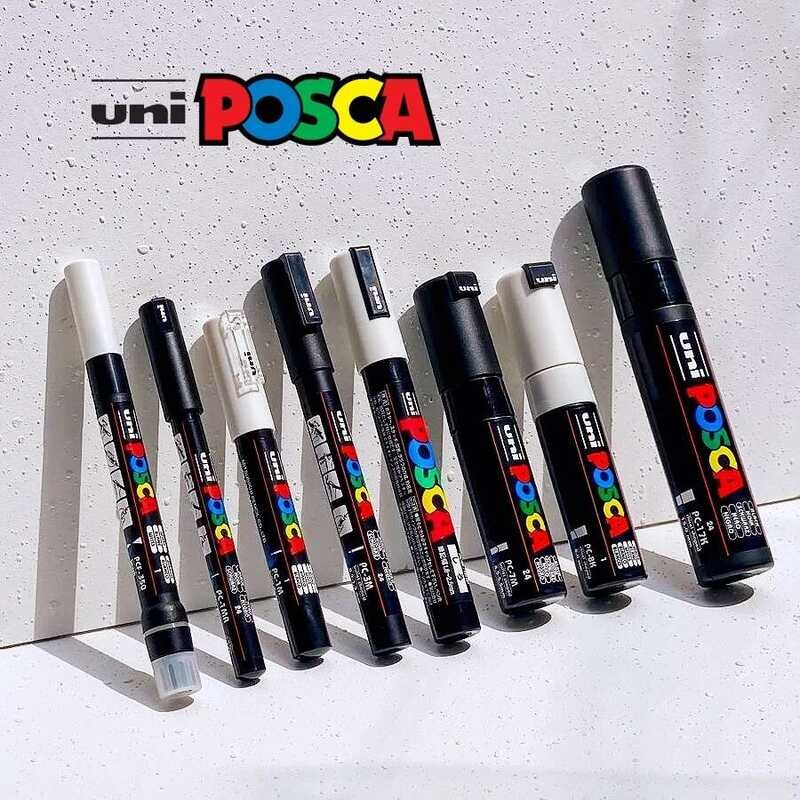 POSCA ⭐ Uni Hot Marker Pens ,White Waterproof Marcadores Water-Based ...