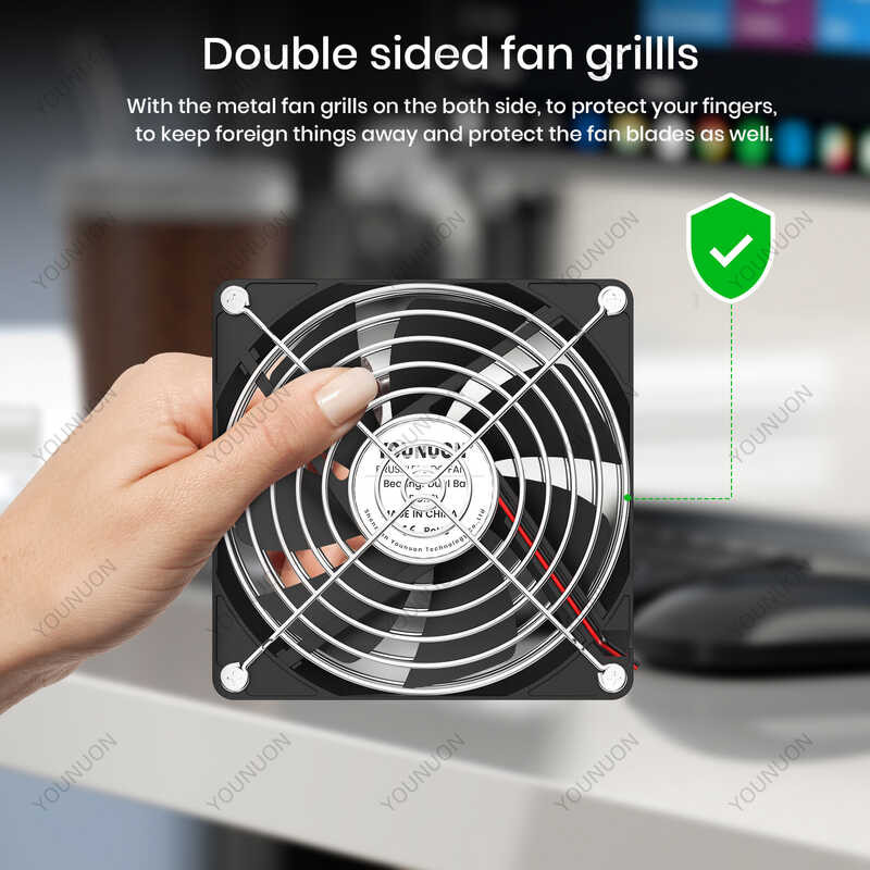 Computer 120mm Fan with Speed Controller AC Plug Power Cord 110V 220V ...