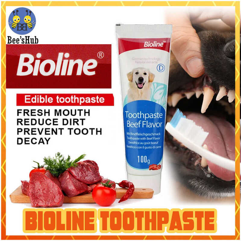 gamit BIOLINE ang Beef Flavor Dental Care Pet Dog Toothpaste 100g ...