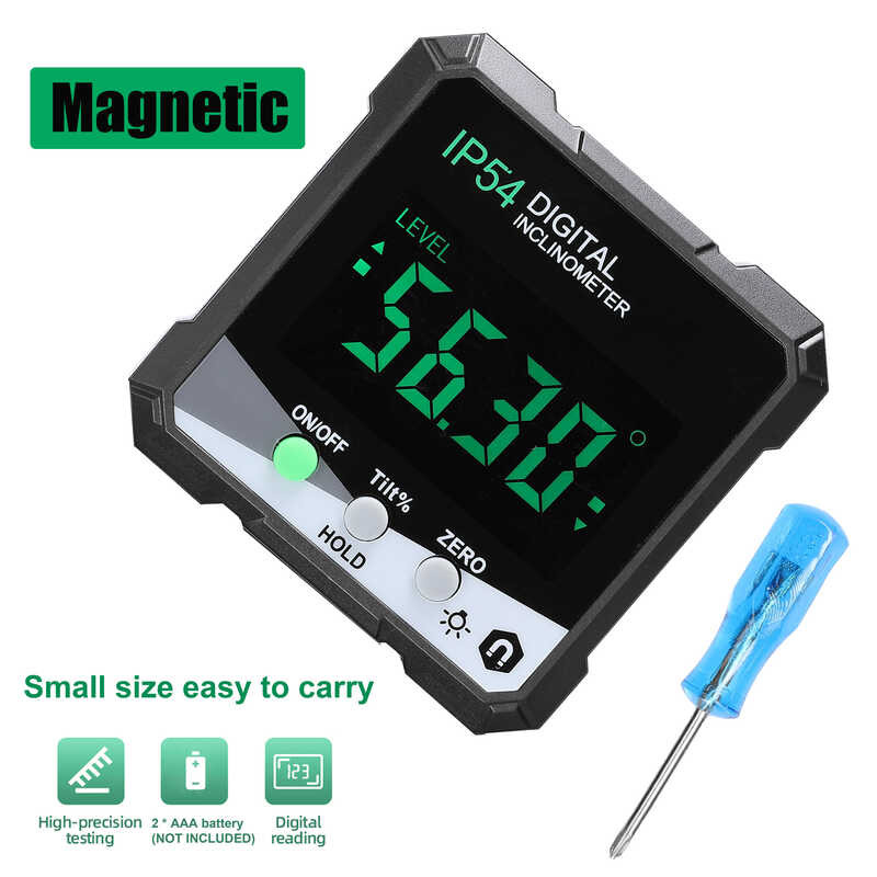 4*90° IP54 Digital Incometer Angle Backlight Protractor Slope Meter ...