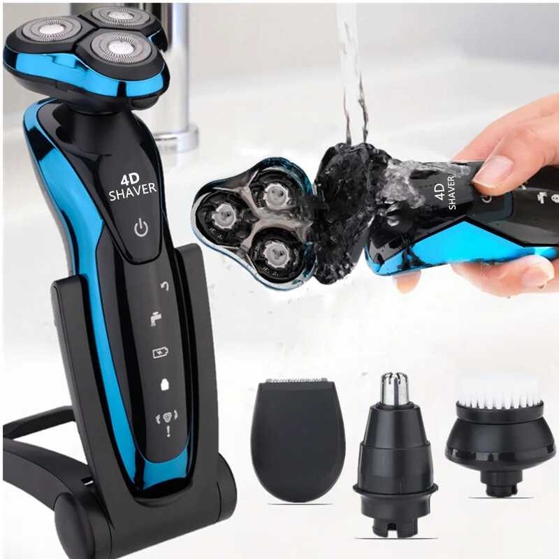 Profesional 2 3 Men's Electric USB Rechargeable LCD Smart Shaver 4D ...