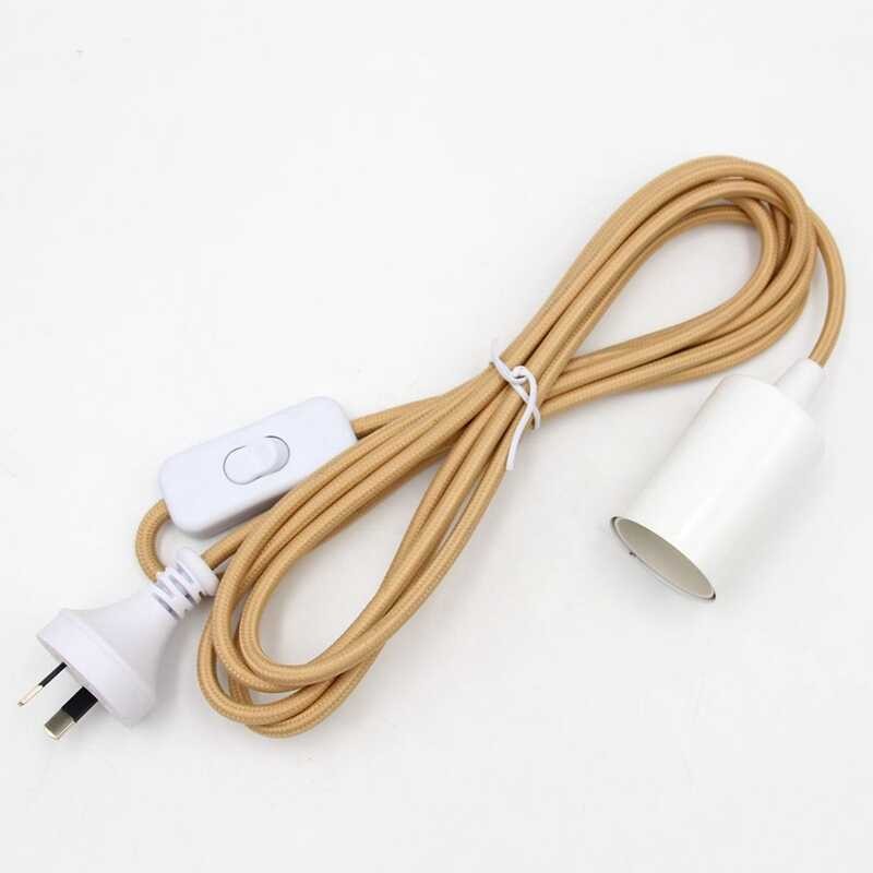 3M 220V-240V AC 2 Prong AU Plug Fabric Cloth Covered Power Cords With ...