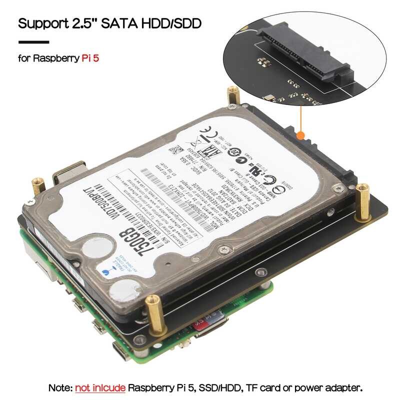 Raspberry Pi 5 8gb HDD SSD Geekworm X1100 2.5 SATA HDD/SSD Shield Für Raspberry Pi 5 - Speichererweiterung Bis 5TB Raspberry Pi Storage Upgrade Sata Ssd