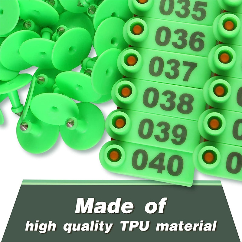 Number 001-100 100PCS Pig Ear Tag Set Animal Identification Ear Tag ...