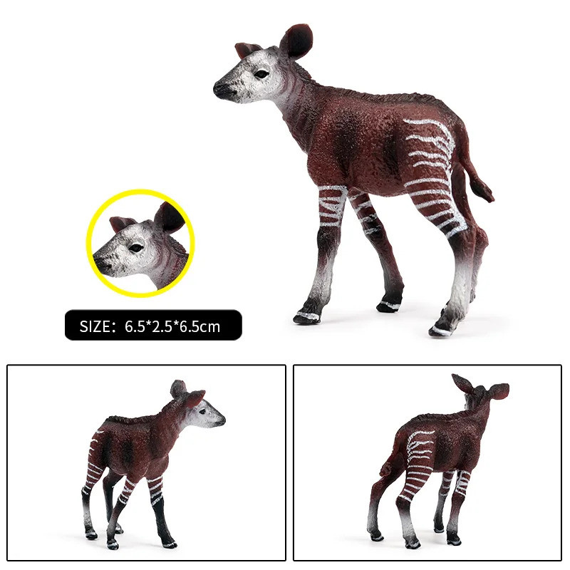 Wild African Animals Simulation Okapi Wildebeest Action Figure ...