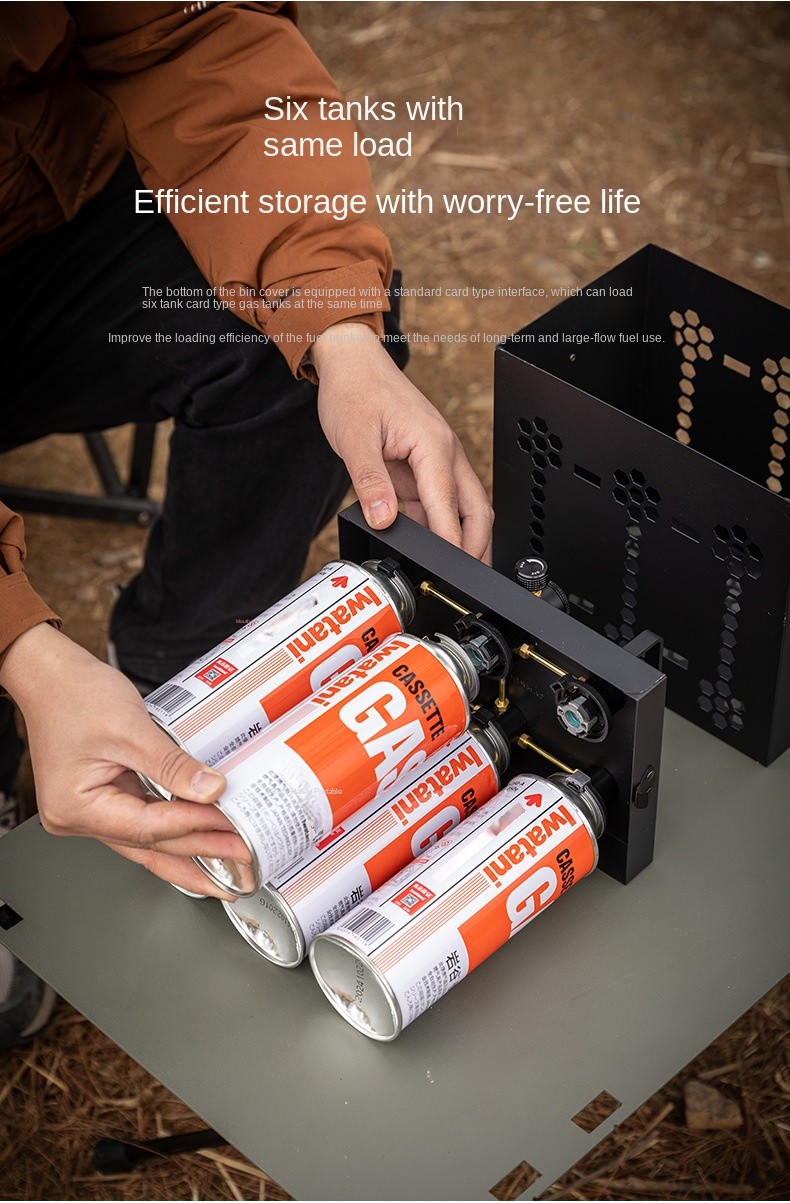 Campingmoon 6 Canister Storage Bunker Multi-Mode Output Butane Fuel ...