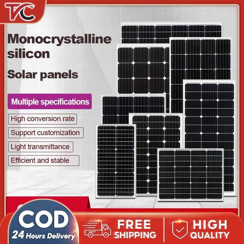 50/100/200Watts Monocrystalline Silicon Solar Panel18volt Pv Cell Panel ...