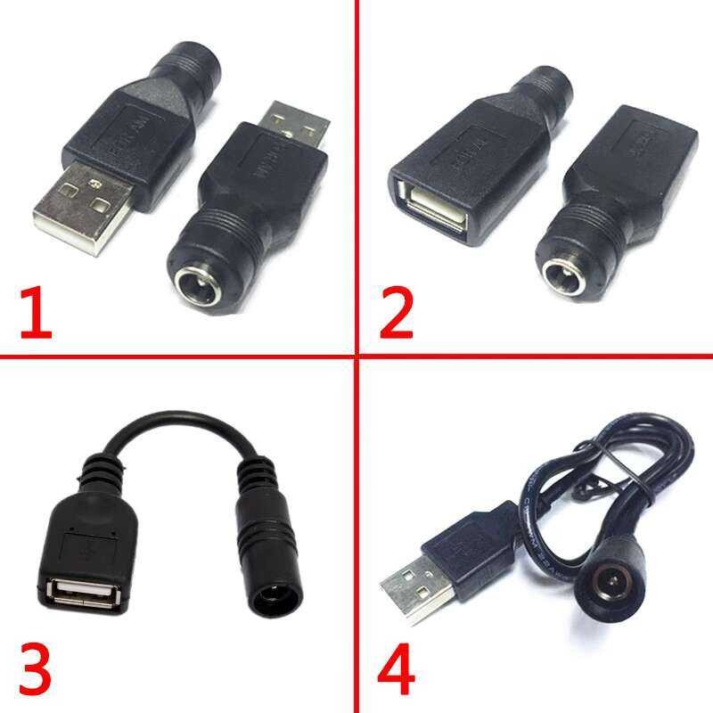 male 5.5mm round hole power 12V cable DC to USB female adapter | Shopee ...