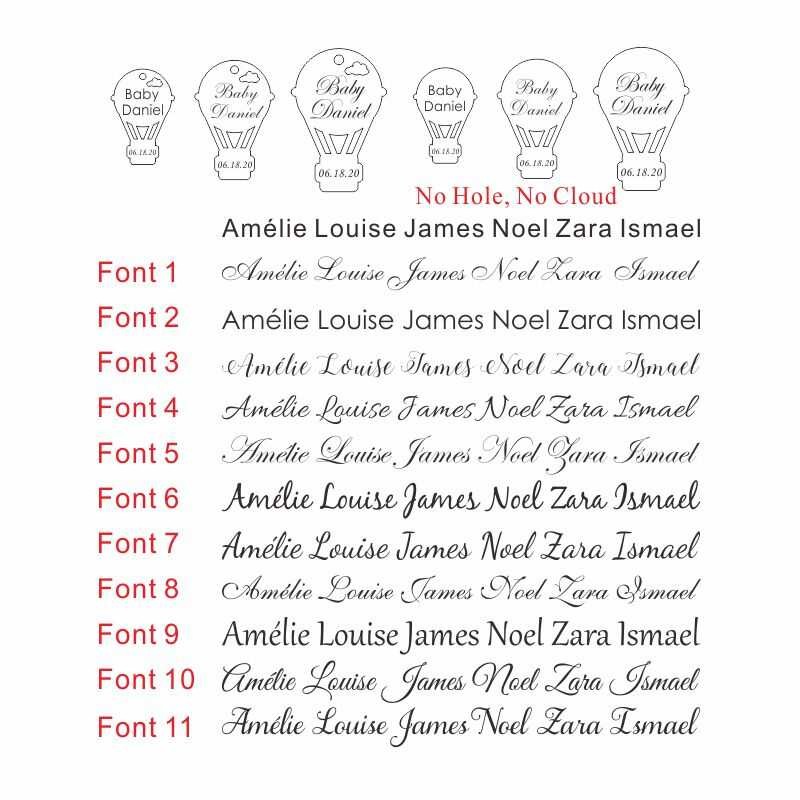 Personalized 50Pcs Hot Air Balloon Label Wedding Customizable Name Baby ...