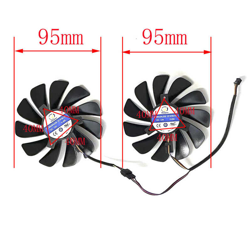 Ong Rx5700 B1 4 GPU Fdc10u12s9-C Cf1010u12s 4Pin 95Mm Para Sa XFX RX ...