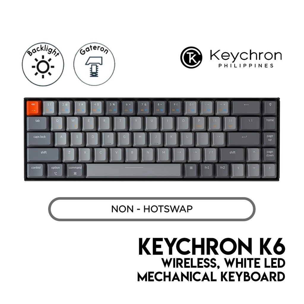 ♞Keychron K6 Wireless Mechanical Keyboard (65% Layout, Wired/Bluetooth ...