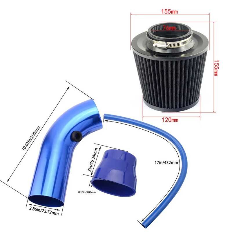 LY Ong 76Mm Universal Car Racing Cold Intake System Turbo Induction ...