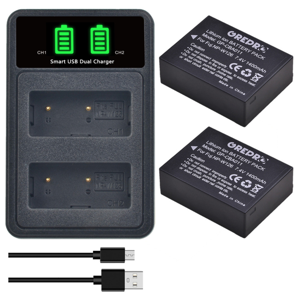 Red Buffalo NP-W126 Battery & W126S Dual Charger For Fujifilm XA3 XA7 XT3 XT100 XT200 XT20 XT30