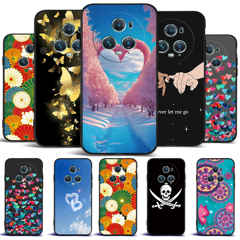 For Honor magic 5PRO Case Silicon Phone Back Cover Soft silicon black ...