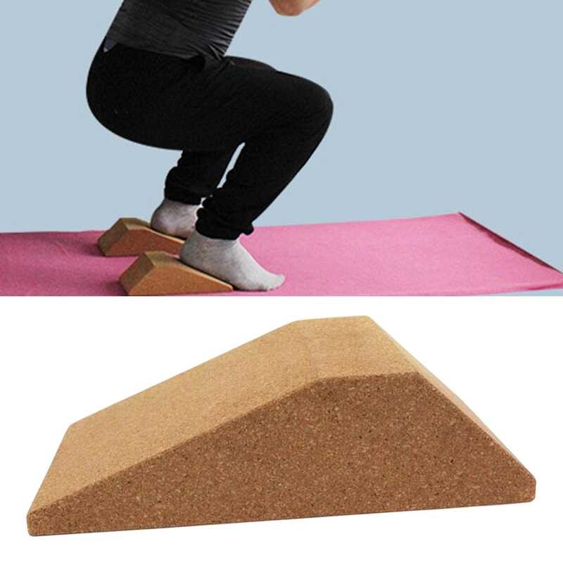 Cork 2 Wedge Yoga Block Slant Board Squat Ramp Non Slip Lightweight ...