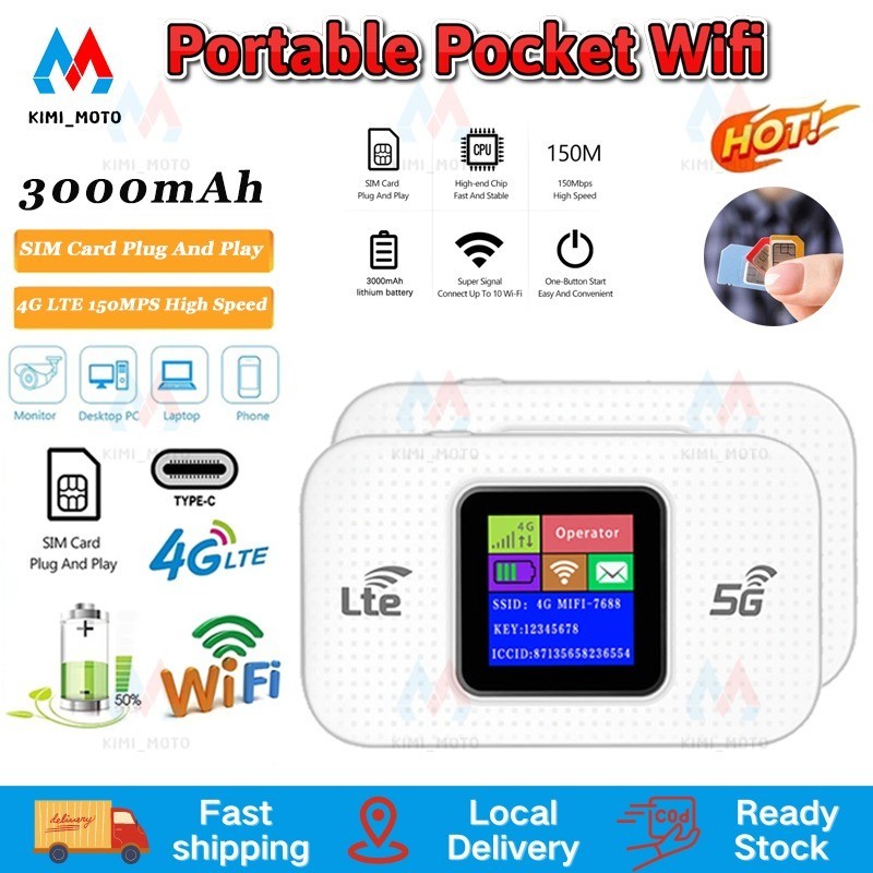 3000mAh 4G LTE Pocket WiFi Openline Hotspot Router Modem Universal Sim ...