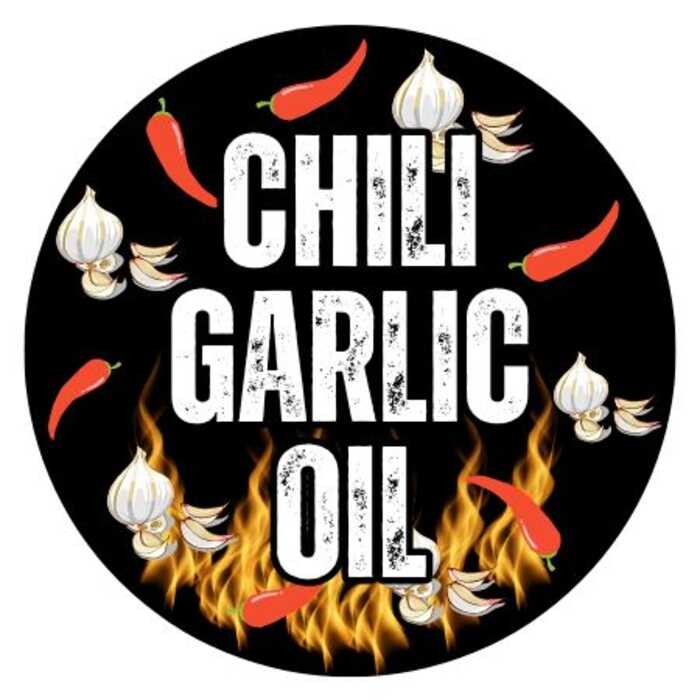 ROUND STICKER LABEL FOR CHILI GARLIC OIL PRODUCTS (24Pcs) Mz-361 9E2 ...