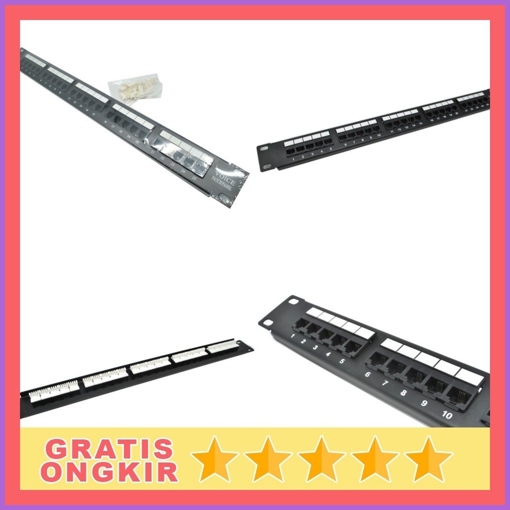 Cat3 Rj11 Telephone Patch Panel 25 Port For 1u 19 Inch Server Rack ...