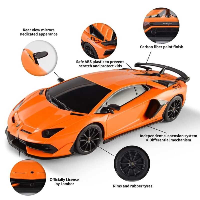 Stock Bureau - JAMARA Véhicule Radiocommandé Lamborghini Aventador SVJ 1 14 Jaune 24ghz B