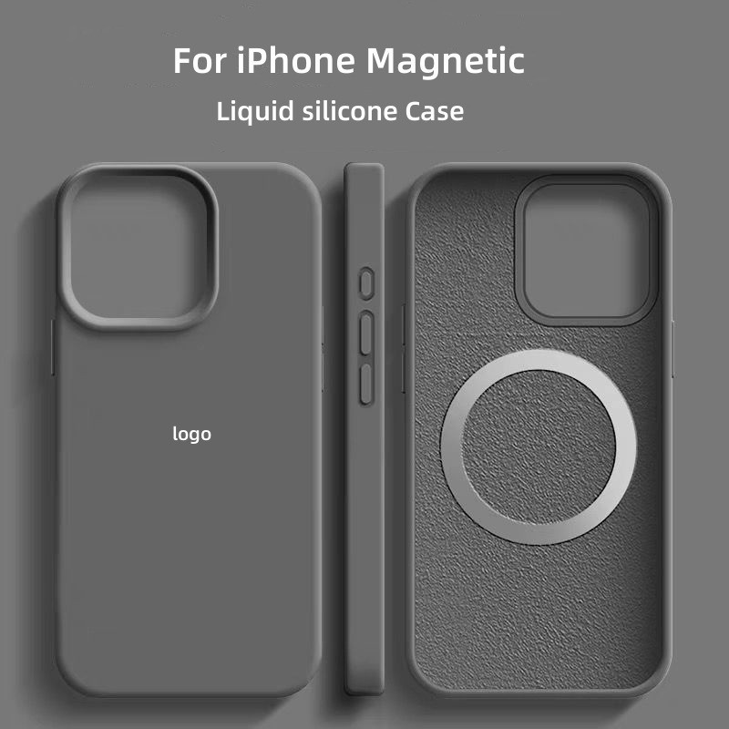 High Quality Soft Liquid Silicone Magnetic Phone Case For iPhone 18 17 ...