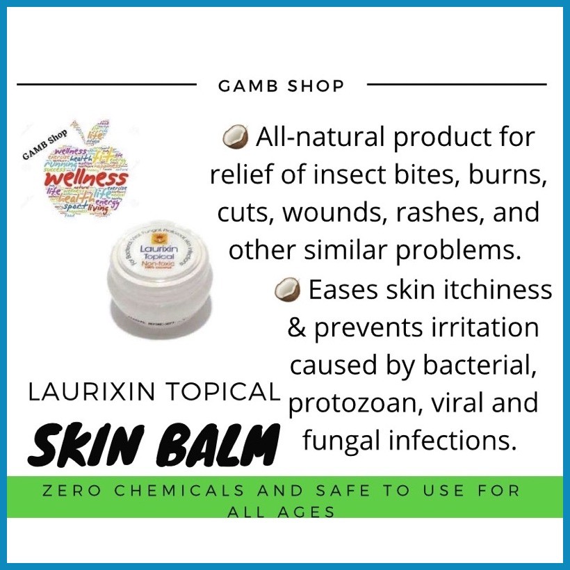 Laurixin Topical Skin Balm Coconut Skin Balm for Burns, Cuts and Rashes ...