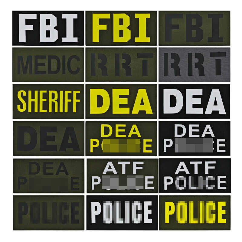 vest tactical Tactical large size back sticker FBI heat transfer edge ...