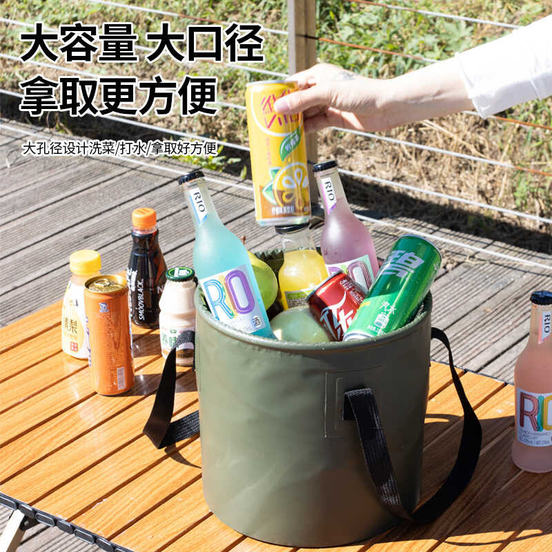 PVC Folding Bucket With Mesh Outdoor Camping Bucket 5L7l20l Thickened ...